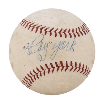 Rudy York Single Signed OAL Harridge Baseball (Beckett)